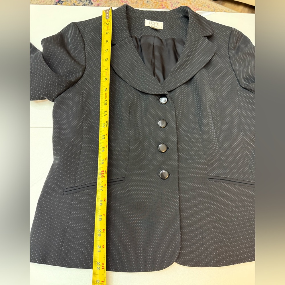 LOFT  Black Polka Dot Women's Blazer size 10P - Picture 7 of 9